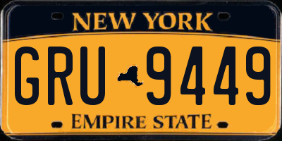 NY license plate GRU9449