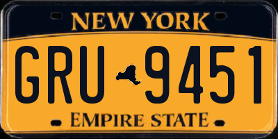 NY license plate GRU9451