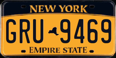 NY license plate GRU9469