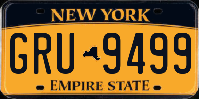 NY license plate GRU9499