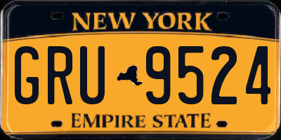 NY license plate GRU9524