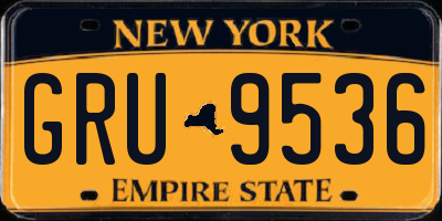 NY license plate GRU9536