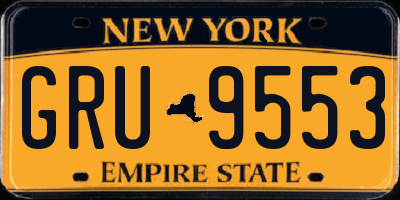 NY license plate GRU9553