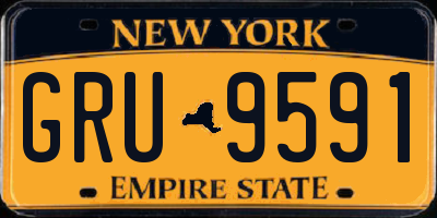NY license plate GRU9591