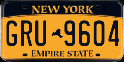 NY license plate GRU9604