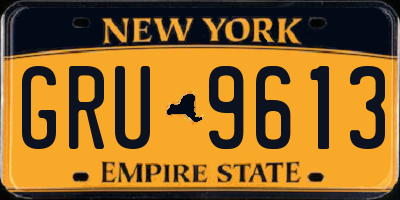 NY license plate GRU9613
