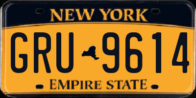 NY license plate GRU9614