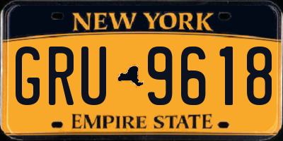 NY license plate GRU9618