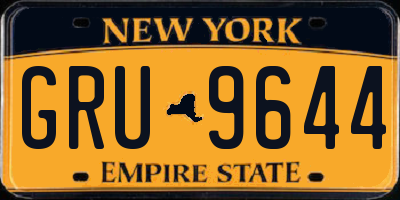 NY license plate GRU9644