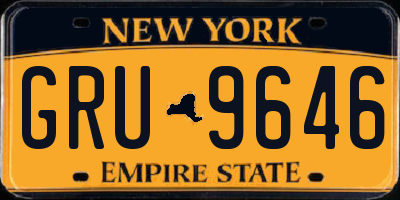 NY license plate GRU9646