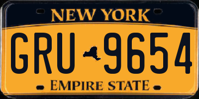 NY license plate GRU9654