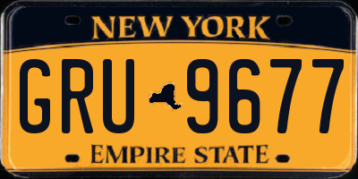 NY license plate GRU9677