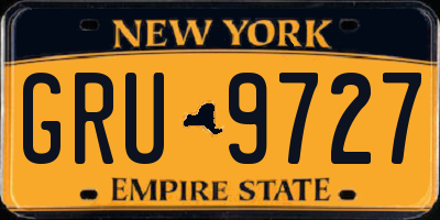 NY license plate GRU9727