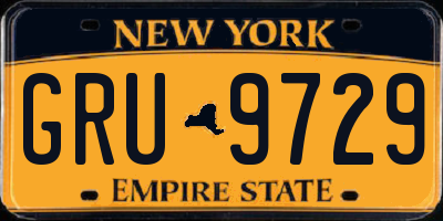 NY license plate GRU9729