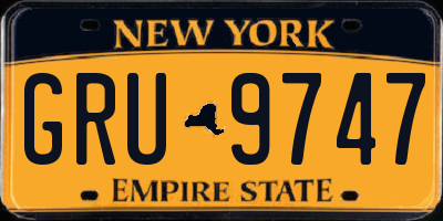 NY license plate GRU9747