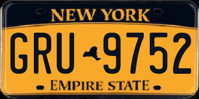 NY license plate GRU9752