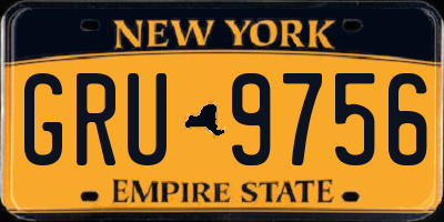 NY license plate GRU9756
