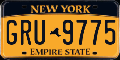 NY license plate GRU9775