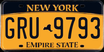 NY license plate GRU9793