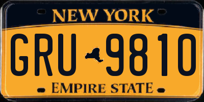 NY license plate GRU9810