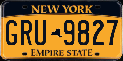 NY license plate GRU9827