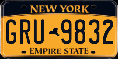 NY license plate GRU9832