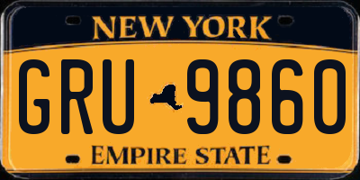 NY license plate GRU9860