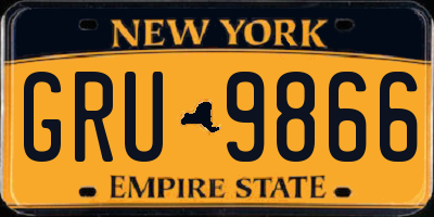 NY license plate GRU9866