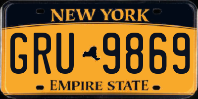 NY license plate GRU9869