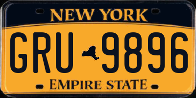 NY license plate GRU9896