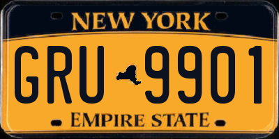NY license plate GRU9901