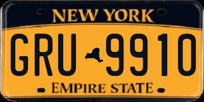 NY license plate GRU9910
