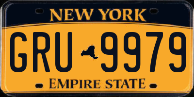 NY license plate GRU9979