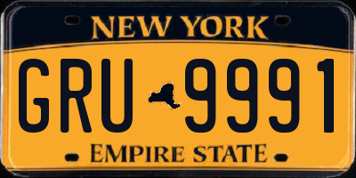 NY license plate GRU9991
