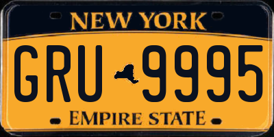 NY license plate GRU9995
