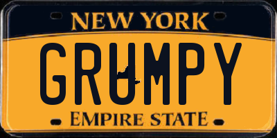 NY license plate GRUMPY