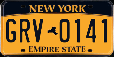 NY license plate GRV0141