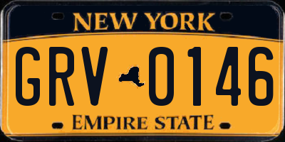NY license plate GRV0146
