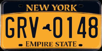 NY license plate GRV0148