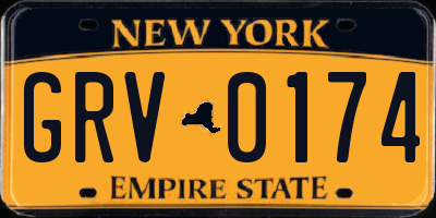 NY license plate GRV0174