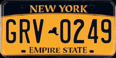 NY license plate GRV0249