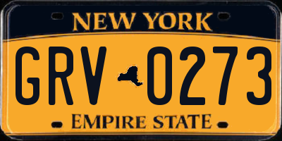 NY license plate GRV0273