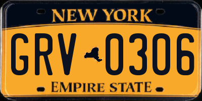NY license plate GRV0306