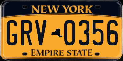 NY license plate GRV0356