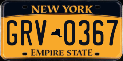 NY license plate GRV0367
