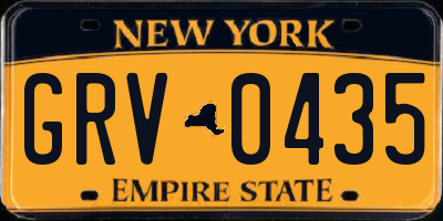 NY license plate GRV0435