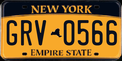 NY license plate GRV0566