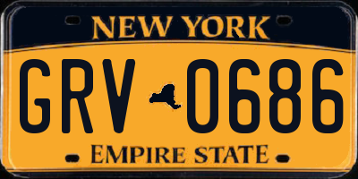 NY license plate GRV0686
