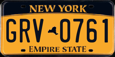 NY license plate GRV0761