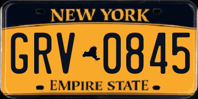 NY license plate GRV0845